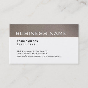 Simple Trendy Cute Plain Beige White Business Card