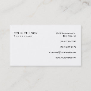 Simple Trendy Cute Plain Black White Business Card