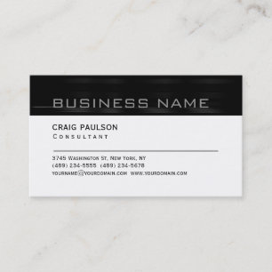Simple Trendy Cute Plain Black White Business Card