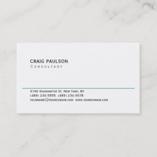 Simple Trendy Cute Plain Black White Business Card