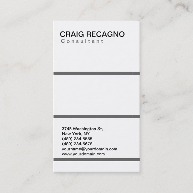 Simple Trendy Cute Plain Black White Business Card (Front)