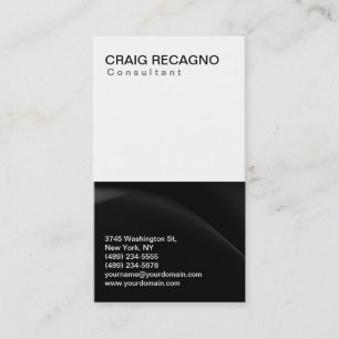 Simple Trendy Cute Plain Black White Business Card