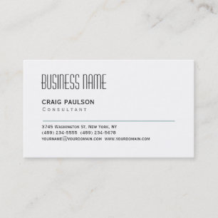 Simple Trendy Cute Plain Black White Business Card