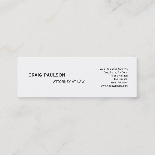 Simple Trendy Cute Plain Consultant Business Card (Front)