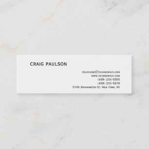 Simple Trendy Cute Plain White Business Card