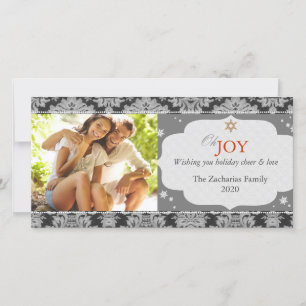 Simple Trendy Monotone Christmas Photo Holiday Card