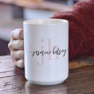 Simple Trendy Name and Initials Coffee Mug