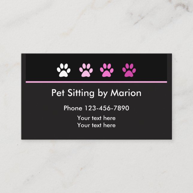 Simple Trendy Pet Sitter Businesscards Business Card (Front)