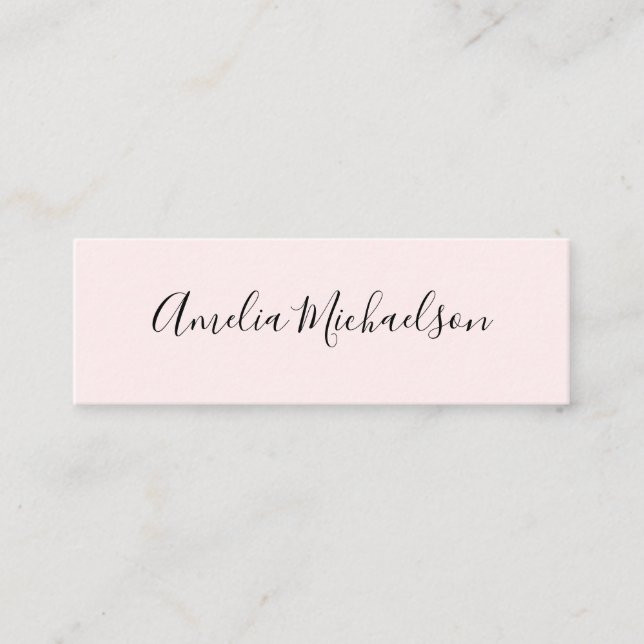 Simple trendy pink modern mini business card (Front)
