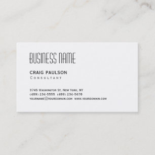 Simple Trendy Plain Black White Business Card