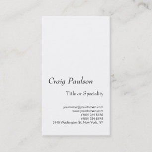 Simple Trendy White Professional Business Card