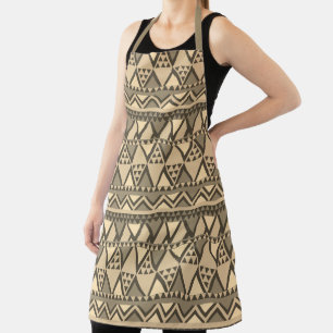 Simple Tribal Art Pattern Brown Apron