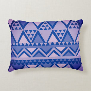 Simple Tribal Art Pattern Violet Accent Pillow