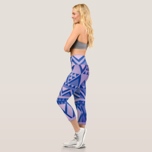 Simple Tribal Art Pattern Violet Capri Leggings