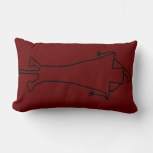 Simple Tribal Petroglyph Man or Alien Lumbar Pillow