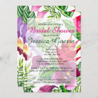 Simple Tropical Bridal Shower Invitation
