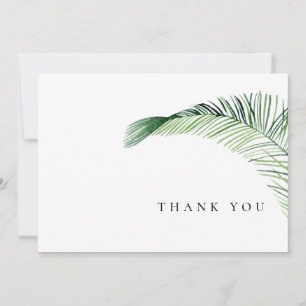 Simple Tropical Foliage Funeral Thank You Card