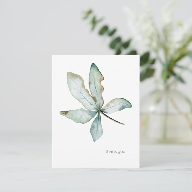 Simple Tropical Greenery Custom Seafoam 4.25 x 5.5 Card (Standing Front)