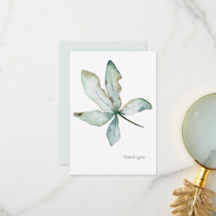 Simple Tropical Greenery Custom Seafoam Thank You Card