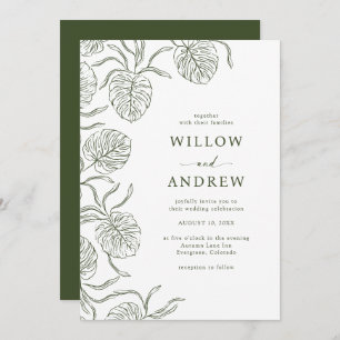 Simple Tropical Wedding Invitation
