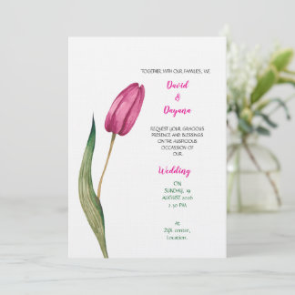 Simple tulip flower invitation