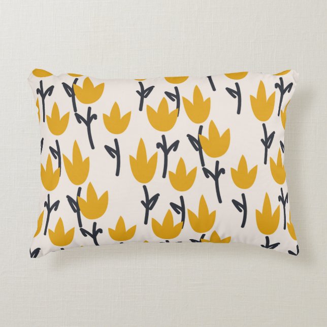 Simple tulip flower seamless pattern accent pillow (Front)