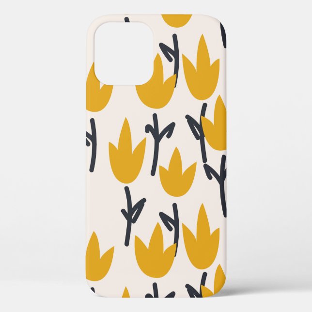 Simple tulip flower seamless pattern Case-Mate iPhone case (Back)