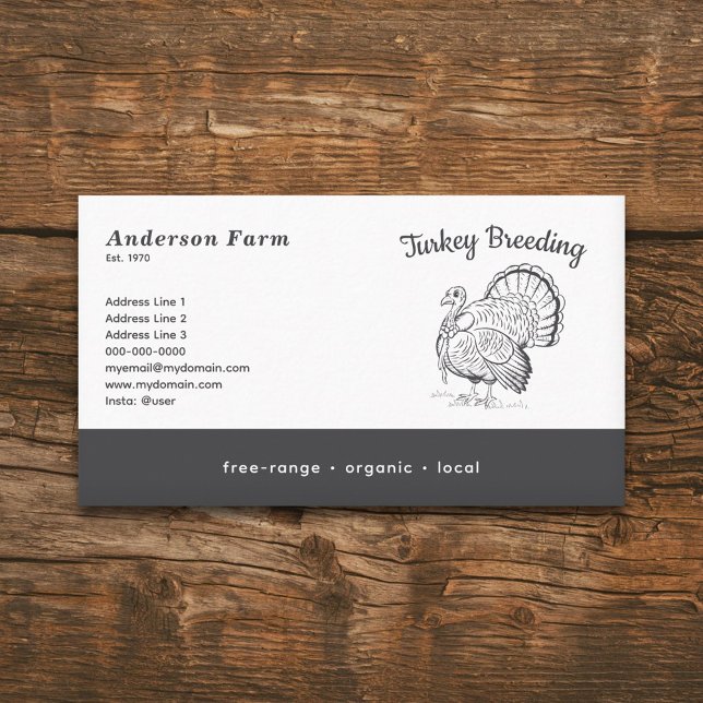 Simple Turkey Farm Business Card (Turkey Farm Business Card)