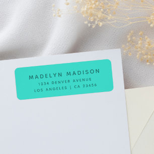 Simple Turquoise Minimaliste Élégante Adresse de r