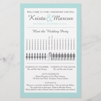 Simple Turquoise Silhouettes Programme de mariage