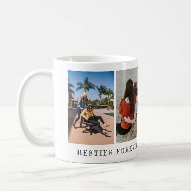 Simple Two Besties Forever Photo Personalized Coffee Mug (Left)
