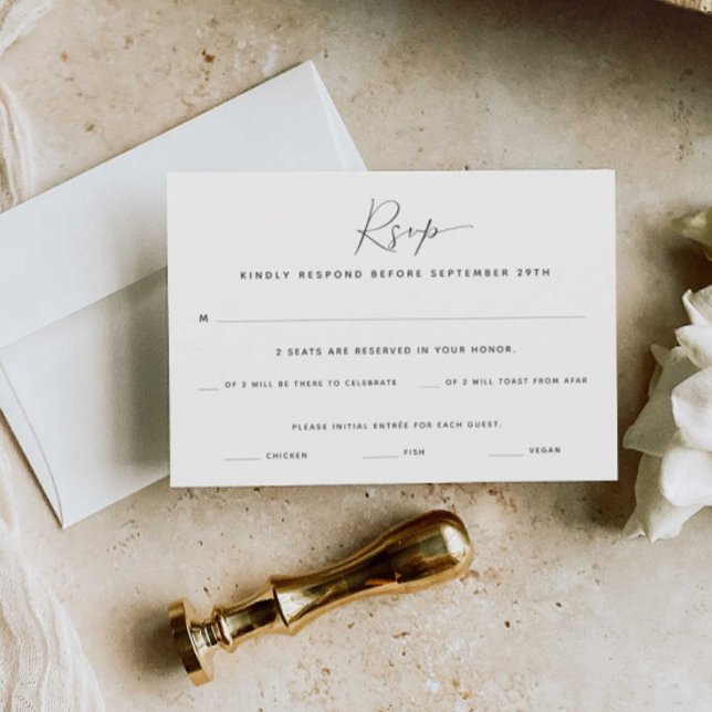 Simple Two Guest Count | Meal Choice RSVP Card (Creator Uploaded)