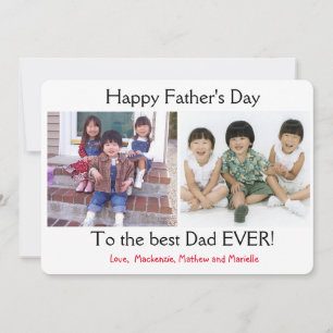 Simple Two Photo Collage Father's Day Holiday Card