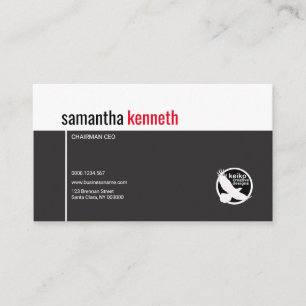 Simple Two-Toned Name CEO Chairman Business Card