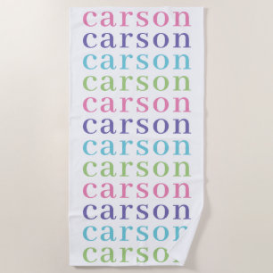 Simple Type Girls Personalized Repeating Name Beach Towel