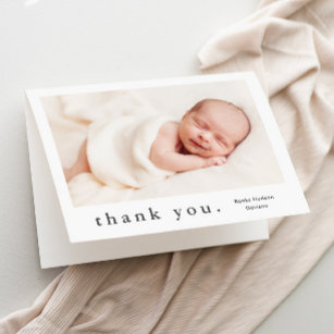 Simple Type Photo Baby Thank You Card