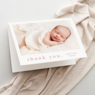 Simple Type Photo Baby Thank You Card