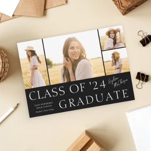 Simple Type Photo Collage Graduation Announcement