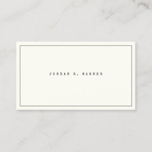 Simple Typewriter Clean Minimalist Modern Black Business Card