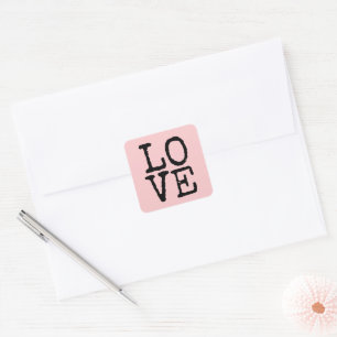 Simple typewriter typography LOVE sticker seals