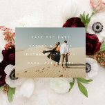 Simple Typographic Full Photo Double-sided 3 Photo Save The Date<br><div class="desc">This minimalist and modern save the date features simple and clean type over your photo,  with room for more photos and additional details to be added to the back of the card.</div>