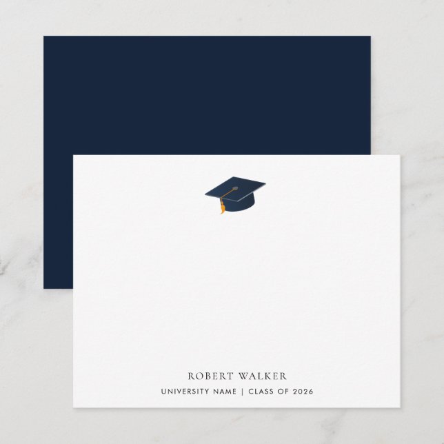 Simple Typographic Graduate Celebration Card (Front/Back)
