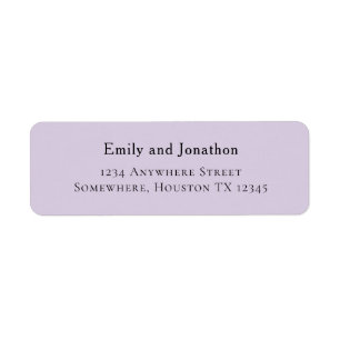 Simple Typographical Lilac Wedding Return Address