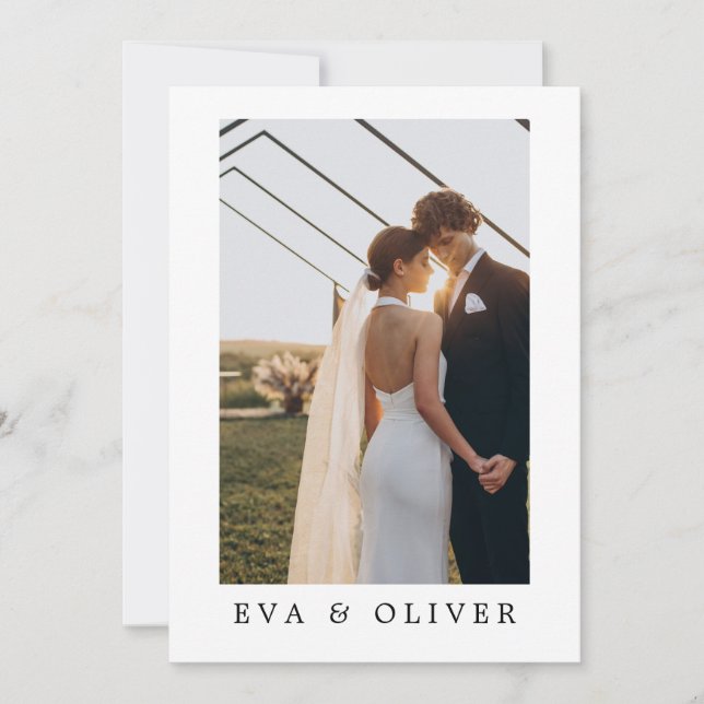 Simple Typographie Couple Photo Faire-part de mari (Devant)