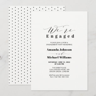 Simple Typographie Moderne Invitation de Fiançaill
