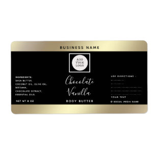 Simple typographie noir or cosmétique logo étiquet