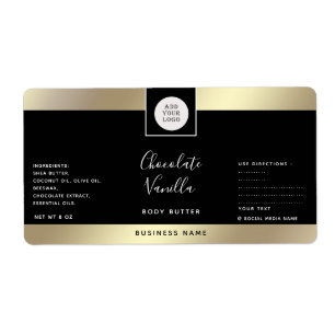 Simple typographie noir or cosmétique logo étiquet