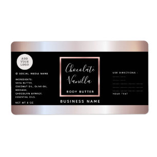 Simple typographie noir rose or cosmétique logo l