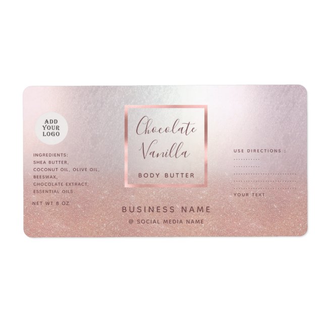 Simple typographie rose or logo cosmétique (Devant)