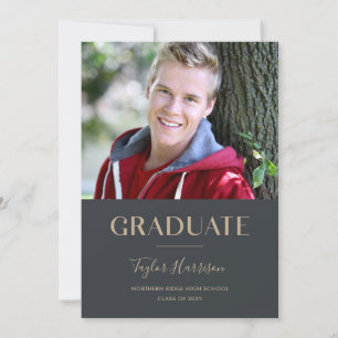 Simple Typography 1-Photo 2024 Graduation Party Invitation